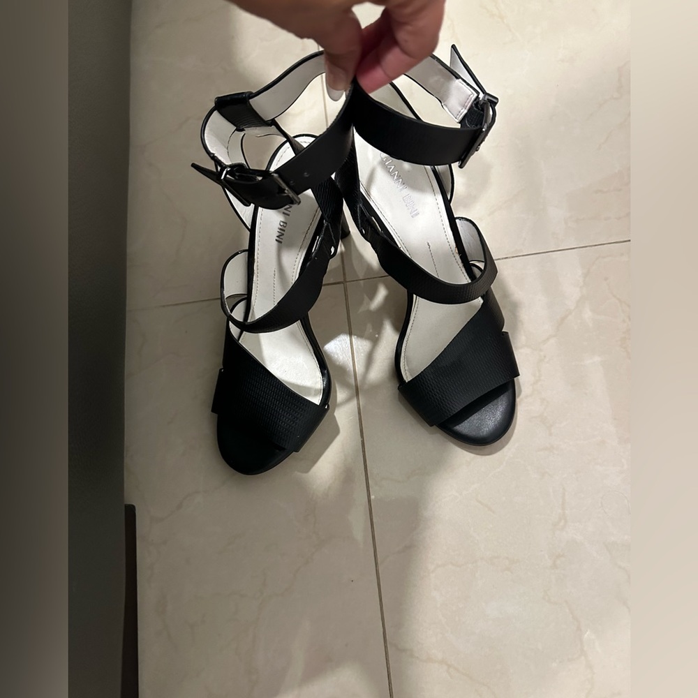 Strap leather heels, size 7